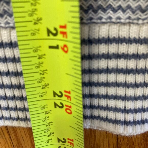 Talbots LS Lightweight Sweater Pullover Blue and White Zigzags, Soft, sz XL - Picture 7 of 7